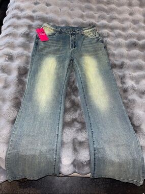 Women's Light Blue Wide Leg Jeans from Emmiol